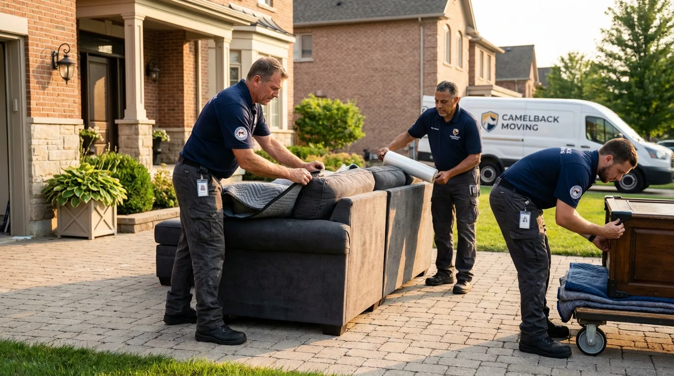 Large estate moving crew wrapping furniture in Central City, CO